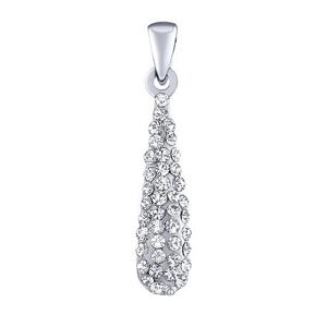 Silvego Strieborný prívesok kvapky 22 mm so Swarovski® Crystals číry ZT36106EW