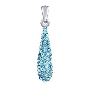 Silvego Strieborný prívesok kvapky 22 mm so Swarovski® Crystals modrá ZT36106PLB