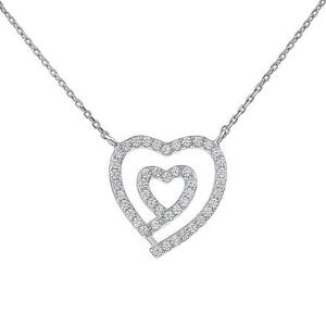Silvego Strieborný náhrdelník srdce Marion s Brilliance Zirconia MW00332N