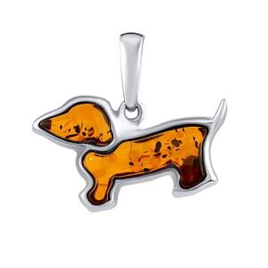 Silvego Strieborný jantárový prívesok pes Snoopy AAJ789PEN1CG