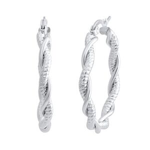 Silvego Oceľové kruhové náušnice Tigis 34 mm KMM98687