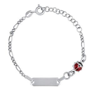 Silvego Strieborný detský náramok Belle s lienkou GV04804B3-12 cm