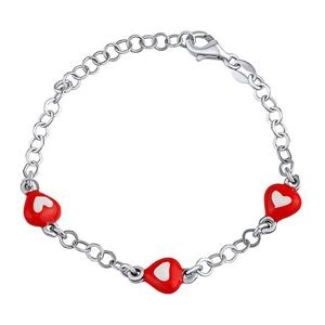 Silvego Strieborný detský náramok Beckie so srdiečkami GV04815B1-12 cm