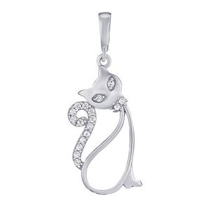 Silvego Strieborný prívesok Ambra v tvare mačky s Brilliance Zirconia PRGPK0051PS