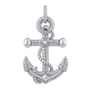 Silvego Strieborný prívesok Sailor v tvare kotvy s Brilliance Zirconia MW01995P
