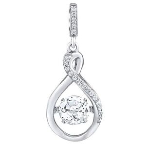 Silvego Strieborný prívesok Amalea s tancujúcim bielym topazom a Brilliance Zirconia MW13380PWT