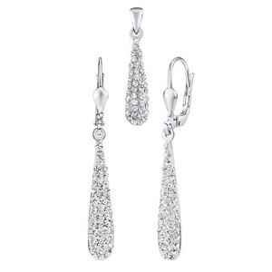 Silvego Strieborná súprava šperkov kvapky 22 mm so Swarovski® Crystals číre ZT36106SETW