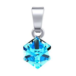 Silvego Strieborný prívesok kocka Swarovski® Crystals 6 mm Aquamarine VSW4841P6AQ