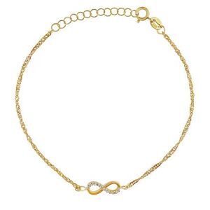 Silvego Jemný zlatý náramok Singapur zdobený Infinity s Brilliance Zirconia - Y AWSGVD025BGY3-17 cm