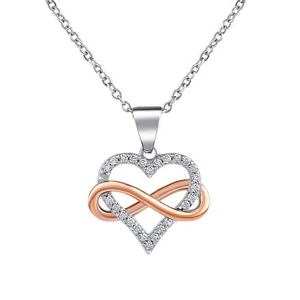 Silvego Strieborný náhrdelník Tirtael s príveskom srdca a Infinity so zirkónmi SILVEGO® Brilliance Zirconia JJJ0976N