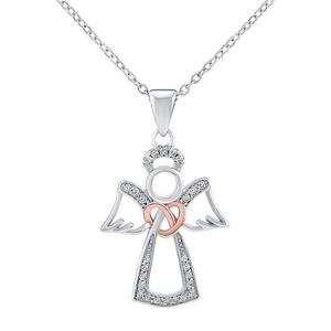 Silvego Strieborný náhrdelník s príveskom anjel Cassiel s Brilliance Zirconia JJJ0973N