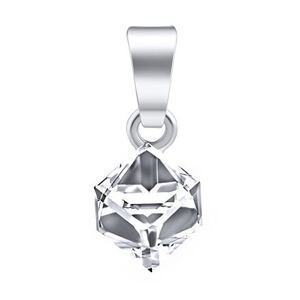 Silvego Strieborný prívesok kocka so Swarovski® Crystals 6 mm Crystal CAL VSW4841P6C