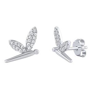 Silvego Strieborné náušnice vážky Gamora s Brilliance Zirconia MW01027E