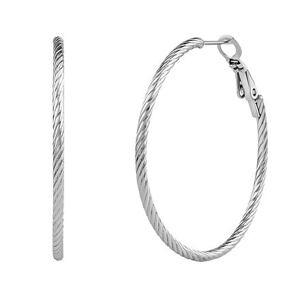 Silvego Kruhové oceľové náušnice Shiva 40 mm KMM98664E