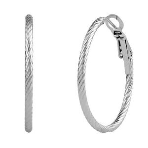 Silvego Kruhové oceľové náušnice Shiva 30 mm KMM98773
