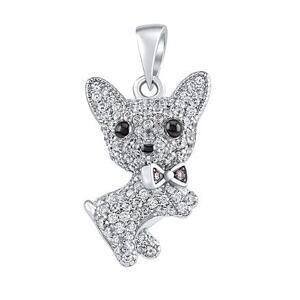 Silvego Strieborný prívesok pes Ben s čírymi Brilliance Zirconia MW13765P