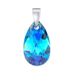 Silvego Strieborný prívesok Jelly v tvare kvapky Swarovski® Crystals Aquamarine LSW6106P16AQ