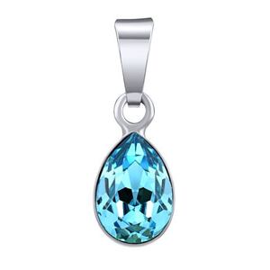 Silvego Strieborný prívesok Drop v tvare kvapky Swarovski® Crystals aquamarine VSW4320P10AQ
