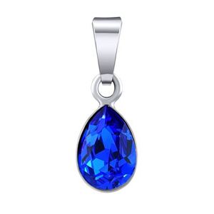 Silvego Strieborný prívesok Drop v tvare kvapky Swarovski® Crystals tmavomodrý VSW4320P10MB