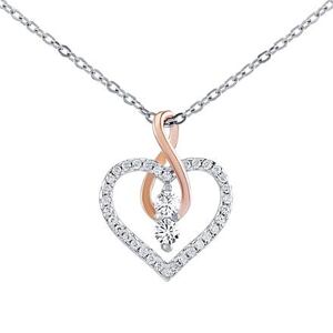 Silvego Strieborný náhrdelník Camilla s príveskom srdca a Infinity s Brilliance Zirconia DCC1607028N