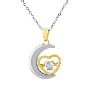 Silvego Strieborný náhrdelník Magic s príveskom mesiaca a srdca s Brilliance Zirconia DCC1607022N