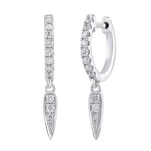 Silvego Diamantové visiace náušnice (0,21 ct) Yvon v bielom zlate DNN3589EGW
