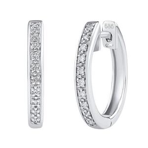Silvego Diamantové kruhové náušnice (0,07 ct) Deborah v bielom zlate 13 mm DNN3685EGW