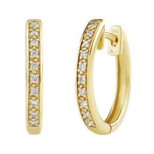 Silvego Diamantové kruhové náušnice (0,07 ct) Deborah v žltom zlate 13 mm DNN3685EGY
