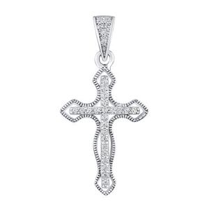 Silvego Strieborný prívesok krížik Famiel s čírymi Brilliance Zirconia MW2889P
