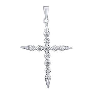 Silvego Strieborný prívesok krížik Gamiel s čírymi Brilliance Zirconia MW0524P