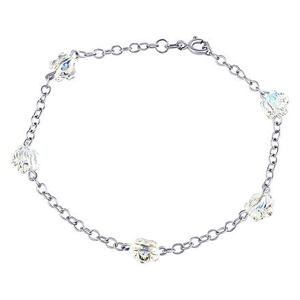 Silvego Strieborný náramok Costa s kvietkami Swarovski® Crystals SILVEGOB60556BSWW