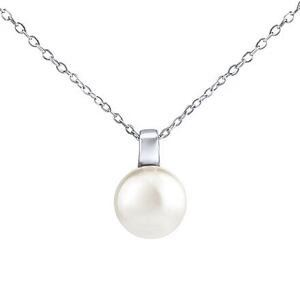 Silvego Strieborný náhrdelník s bielou perlou Swarovski® Crystals 12 mm LPS061912PSWW