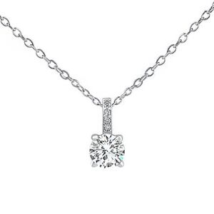 Silvego Strieborný náhrdelník s čírymi Swarovski® Zirconia 7 mm LPS1274NSWW