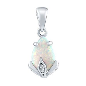 Silvego Strieborný prívesok Clarissa s bielym opálom a Brilliance Zirconia JJJ1267PW