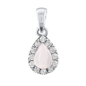 Silvego Strieborný prívesok BRISA s pravým Ruženínom a Brilliance Zirconia JJJ1141PRO