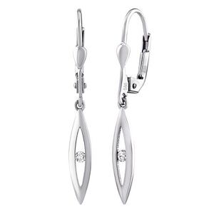 Silvego Zlaté visiace náušnice Rachel z bieleho zlata s Brilliance Zirconia PRG0577EGW