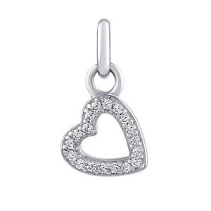 Silvego Strieborný prívesok srdca Kiara s Brilliance Zirconia MW3051P