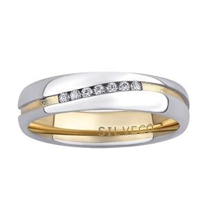 Silvego Snubný strieborný prsteň MARIAGE pozlátený žltým zlatom s Brilliance Zirconia SHG2050ZGPW