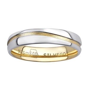 Silvego Snubný strieborný prsteň MARIAGE pozlátený žltým zlatom SHG2050MGPW