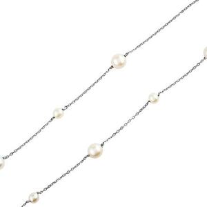 Silvego Strieborný náhrdelník s bielymi perlami Swarovski® Crystals JJJ0017N
