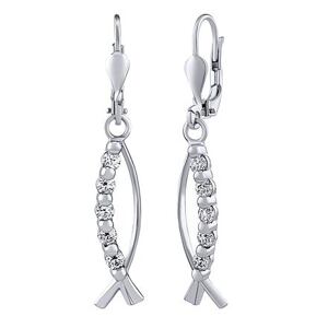 Silvego Strieborné visiace náušnice Amara s čírymi Brilliance Zirconia SILVEGOB31948EKLW