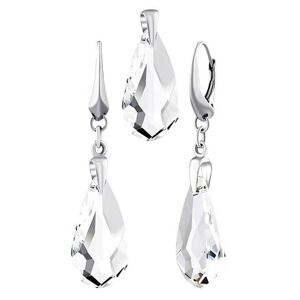 Silvego Strieborná sada šperkov v tvare kvapky číre so Swarovski® Crystals LSW6100P24CSET