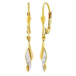 Silvego Zlaté visiace náušnice Lea s Brilliance Zirconia PRG0572EGY