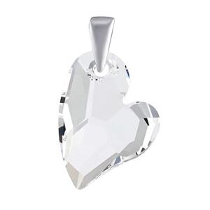 Silvego Strieborný prívesok Srdce Devoted 2 U 17mm číre Swarovski® Crystals LSW6261P17C