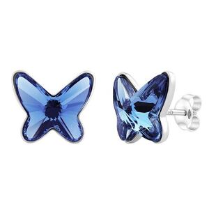 Silvego Strieborné náušnice motýlik so Swarovski® Crystals LSW2854E12DB