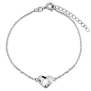 Silvego Strieborný náramok so Swarovski® Crystals srdce číre VSW062NW