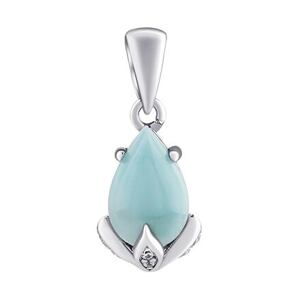 Silvego Strieborný prívesok Clarissa s pravým Larimarom a Brilliance Zirconia JJJ1267PLR