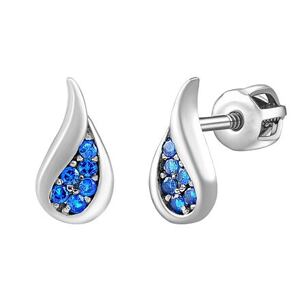 Silvego Strieborné náušnice kvapky Emilie s modrými Brilliance Zirconia SILVEGOB70540SBDDB