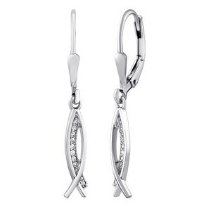 Silvego Strieborné visiace náušnice Arien s Brilliance Zirconia QR108ESW