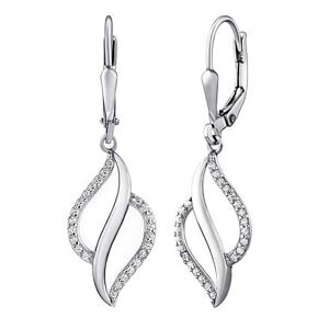 Silvego Strieborné visiace náušnice Arlette s Brilliance Zirconia QR175ESW